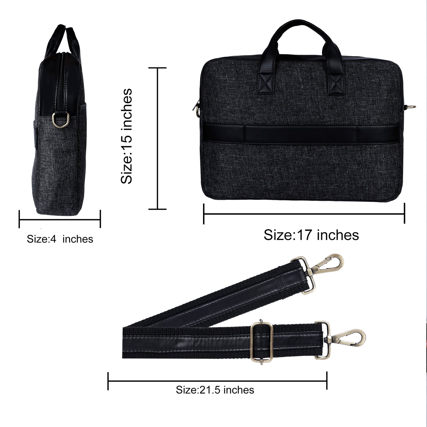 Jute Leather Briefcase for Men And Women