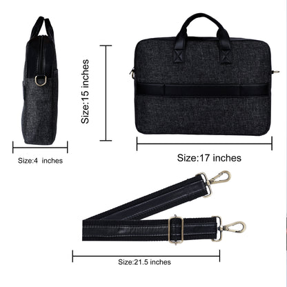 Jute Leather Briefcase for Men And Women