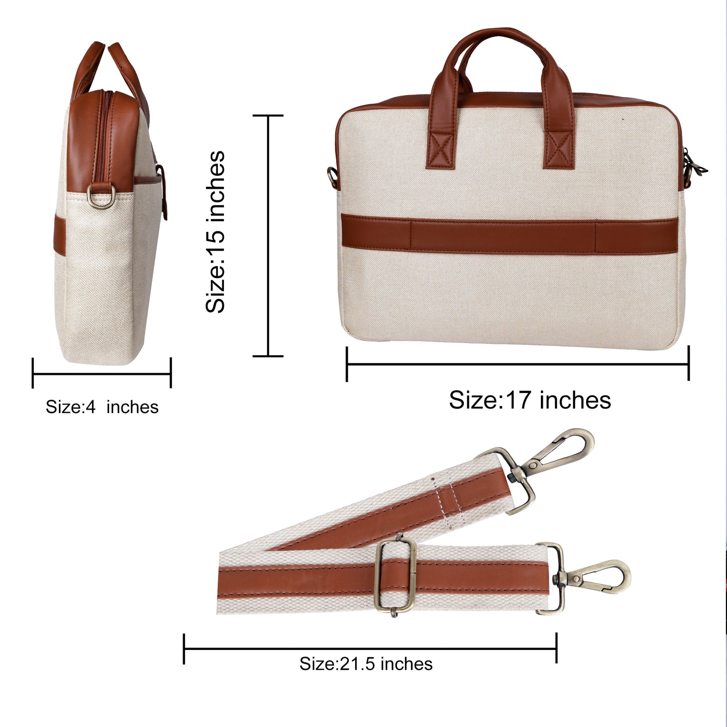 Jute Leather Briefcase for Men And Women