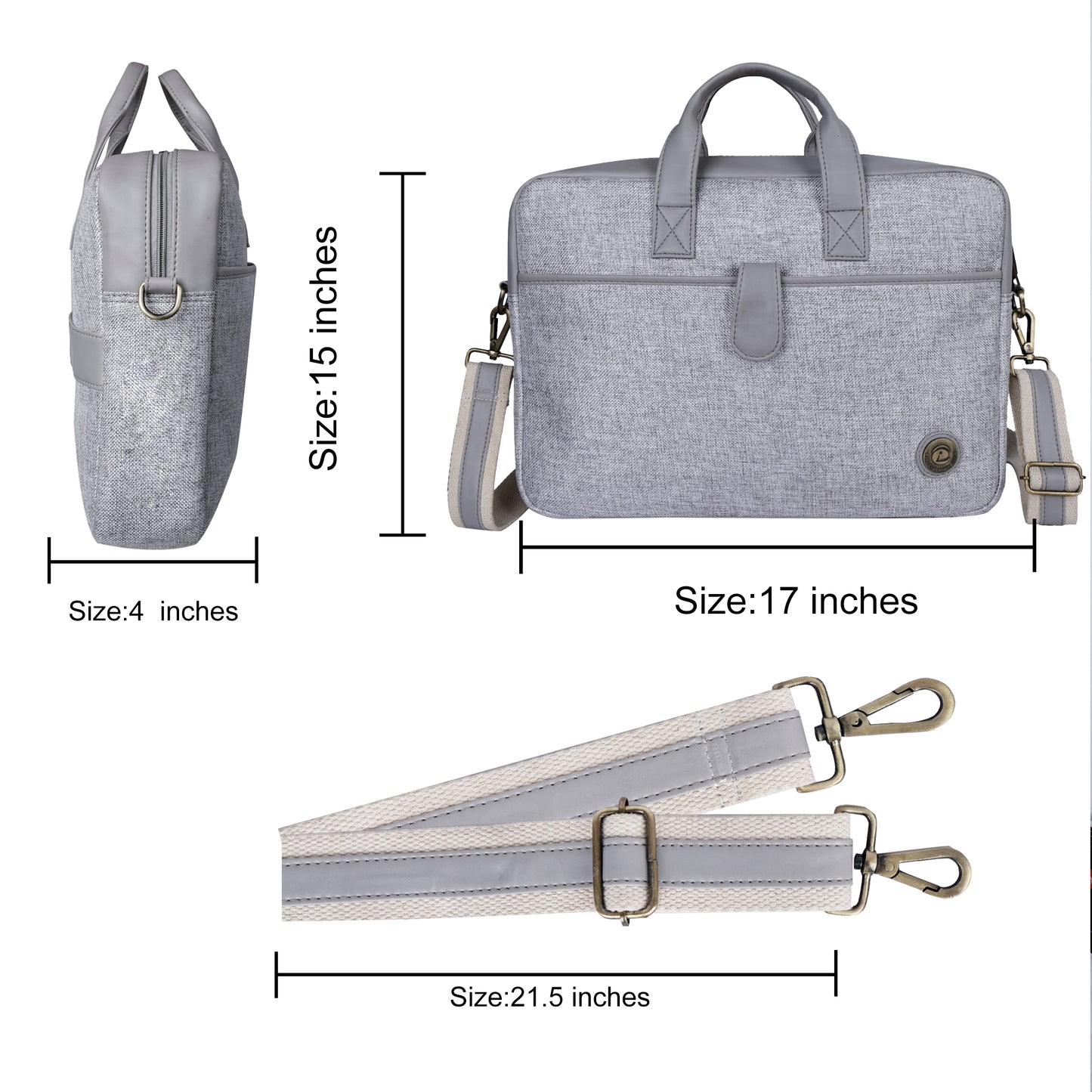 Jute Leather Briefcase for Men And Women