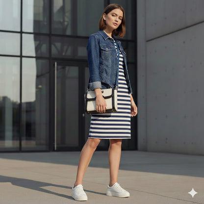 satchel bag​ sling beige black