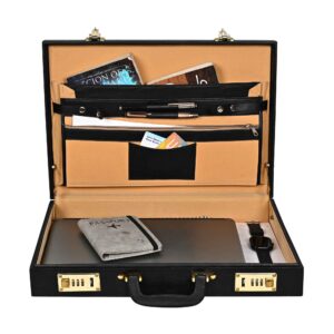 PrdCraft Office Briefcase Bag | File Bag with Digit Combo Locking for Men (Black)