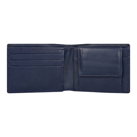 Blue Leather Wallet for Men I 4 Card Slots I 2 Currency & 1 Coin Pocket