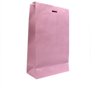PrdCraft Pink Kraft Paper Bags with Ribbon Handles | 220 GSM | 100% Recyclable Eco Friendly | Pack Of 60